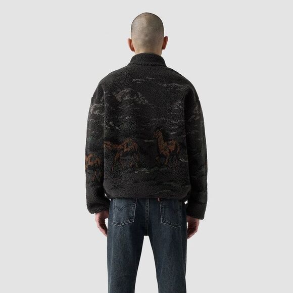 Levi's - Men's Idyllwild Popover Sweatshirt - Black Black - Picture 2 of 2